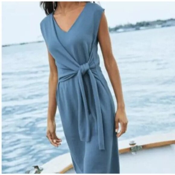 Peruvian Connection Dress M Tidewater Harbour Island Sleeveless Pima Cotton Silk - Picture 1 of 12